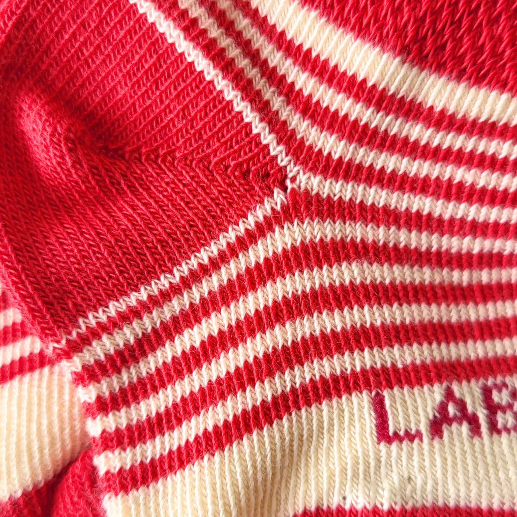 Chaussettes coton rouge rayures bébé