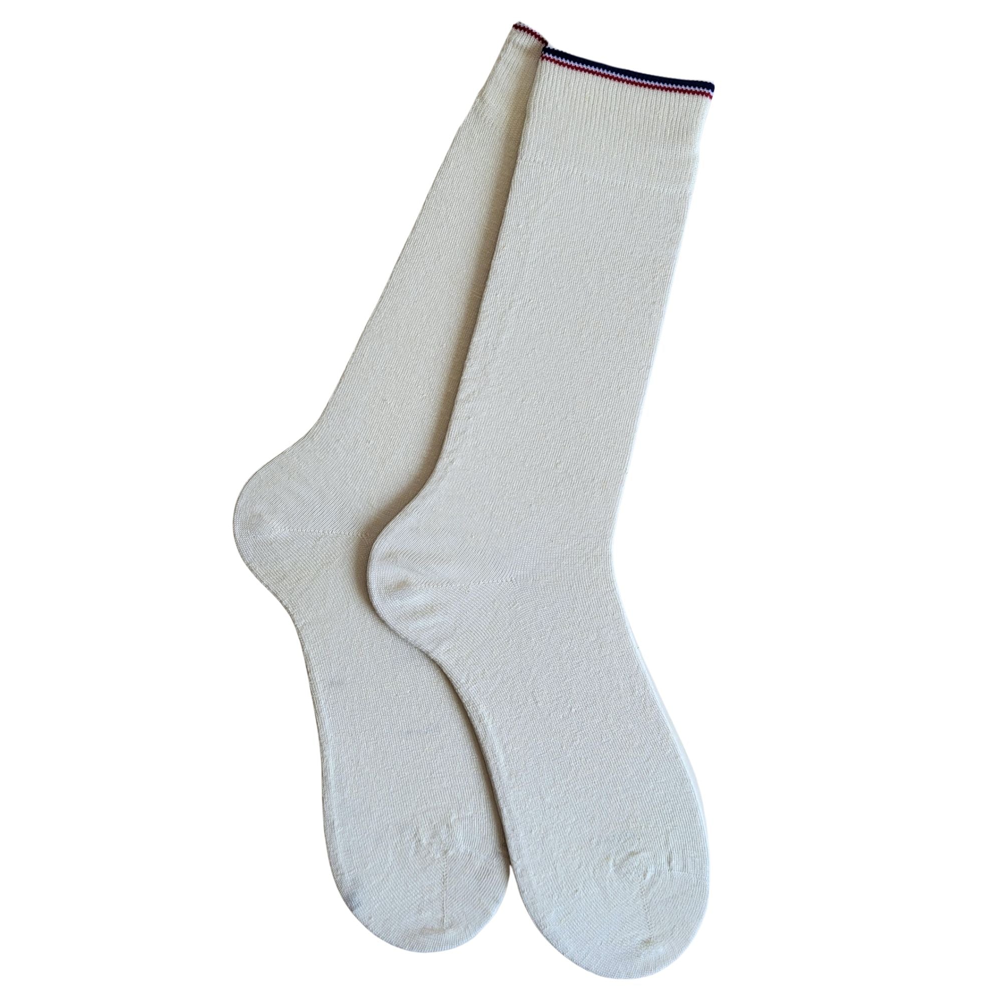 Chaussettes en lin blanc homme