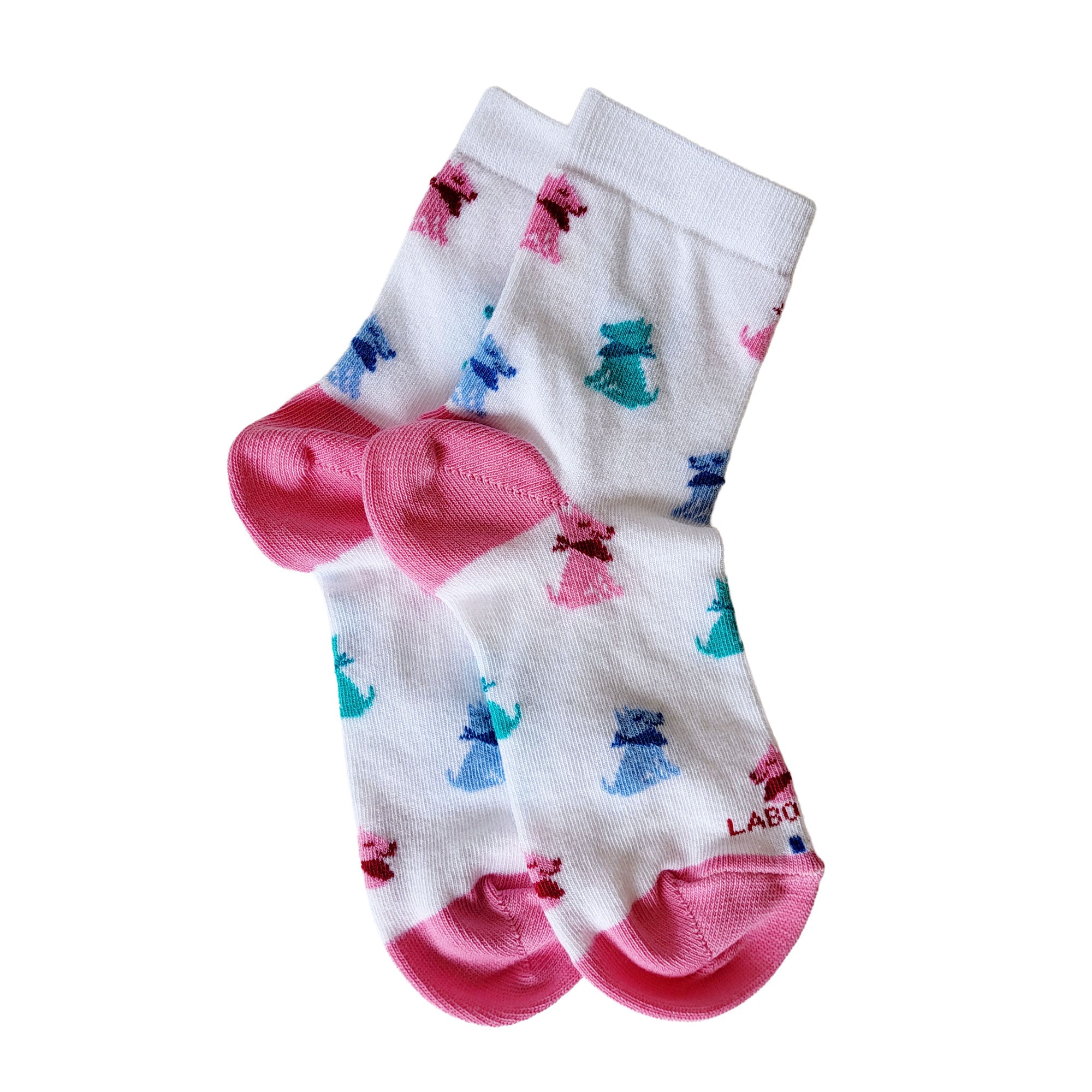 Socquettes coton blanc chiens enfant