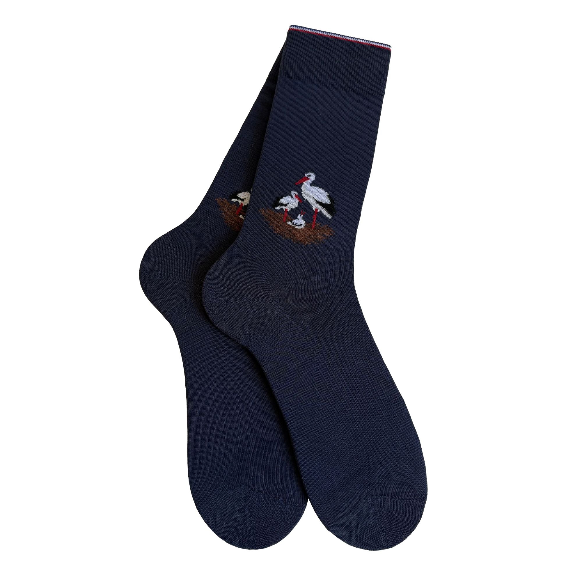 Chaussettes marine nid de cigognes homme