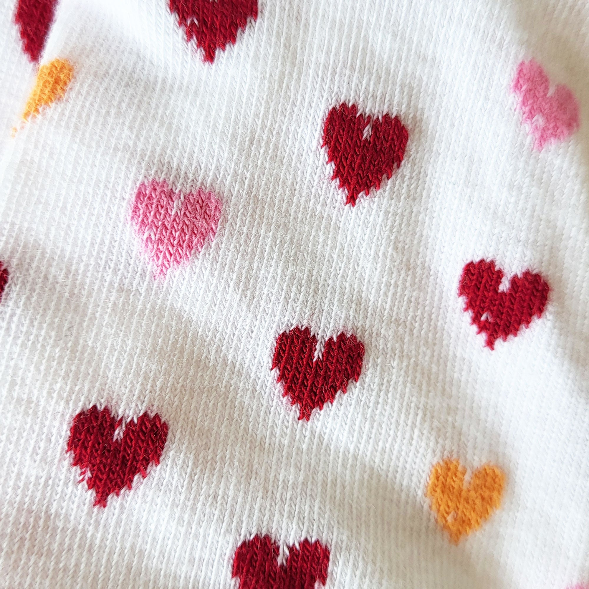 Mini-socquettes coton blanc cœurs enfant