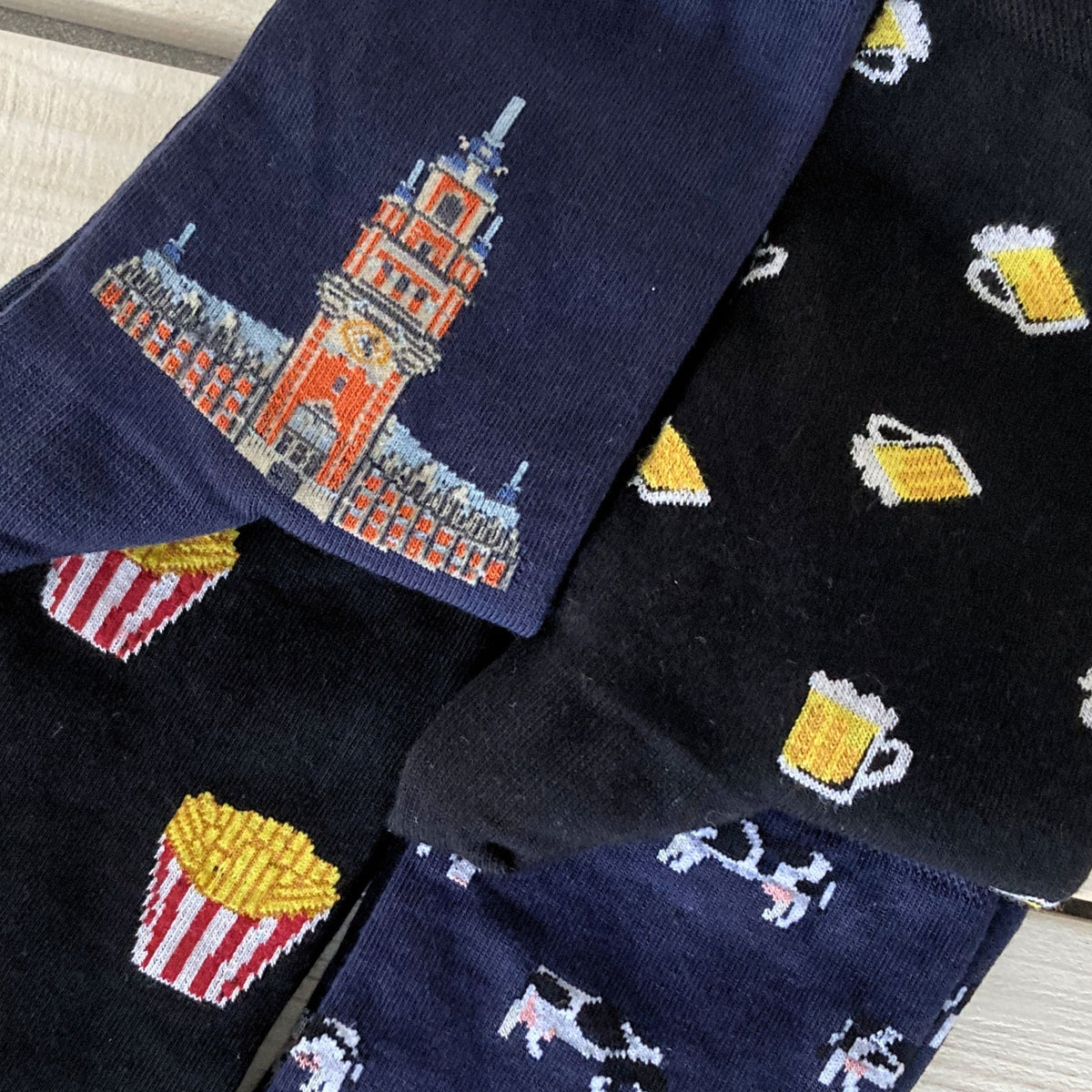 Chaussettes coton bleu marine beffroi homme