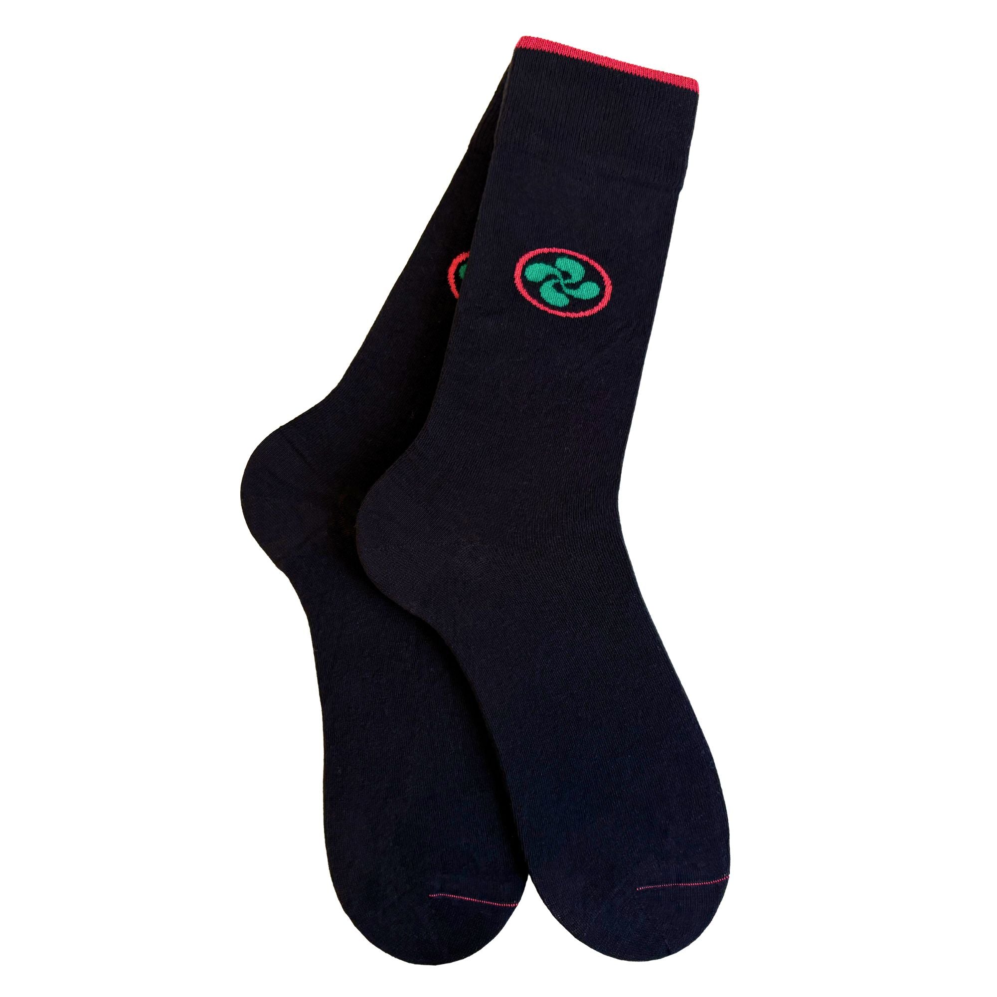 Chaussettes coton noir croix basque homme