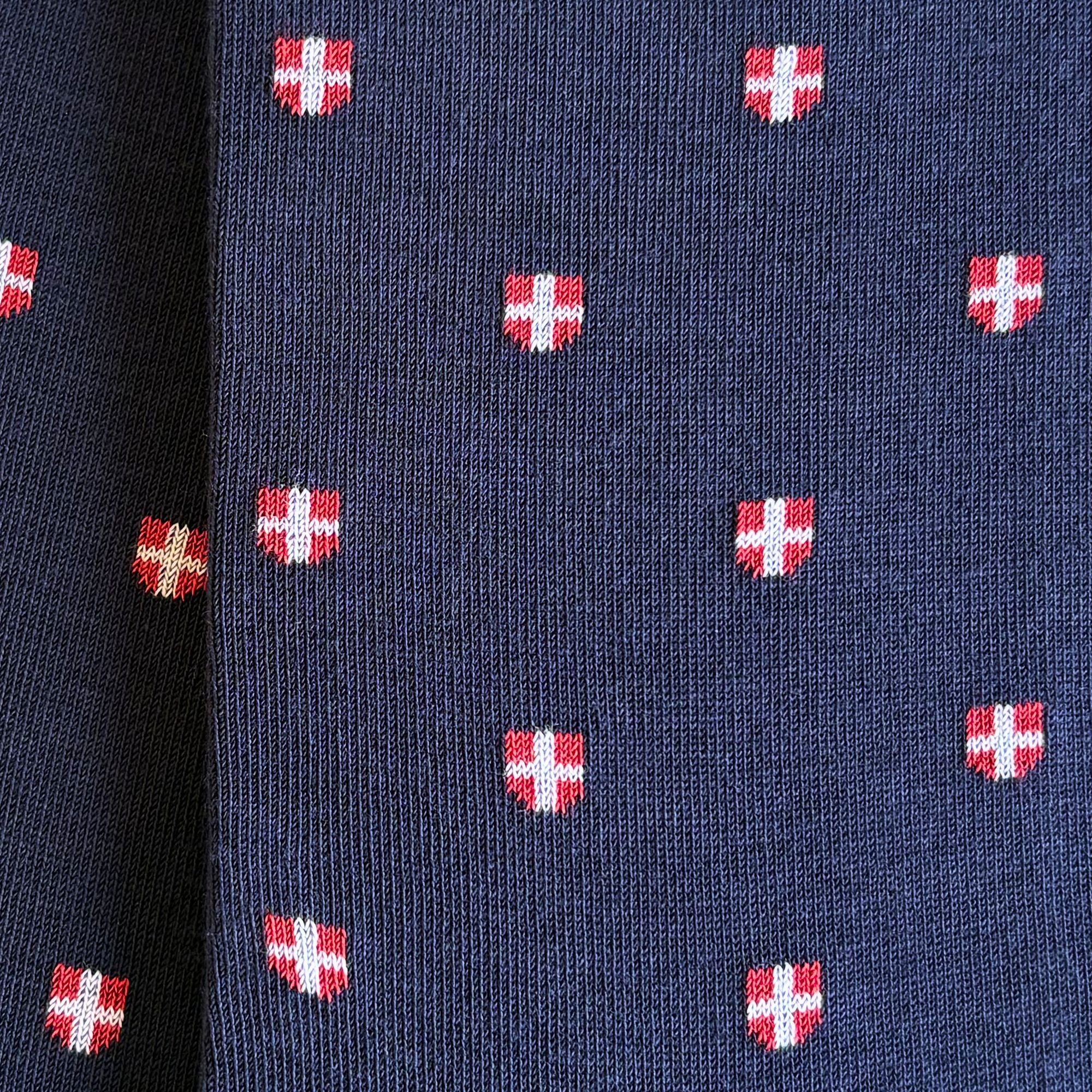 Chaussettes coton marine croix de savoie homme