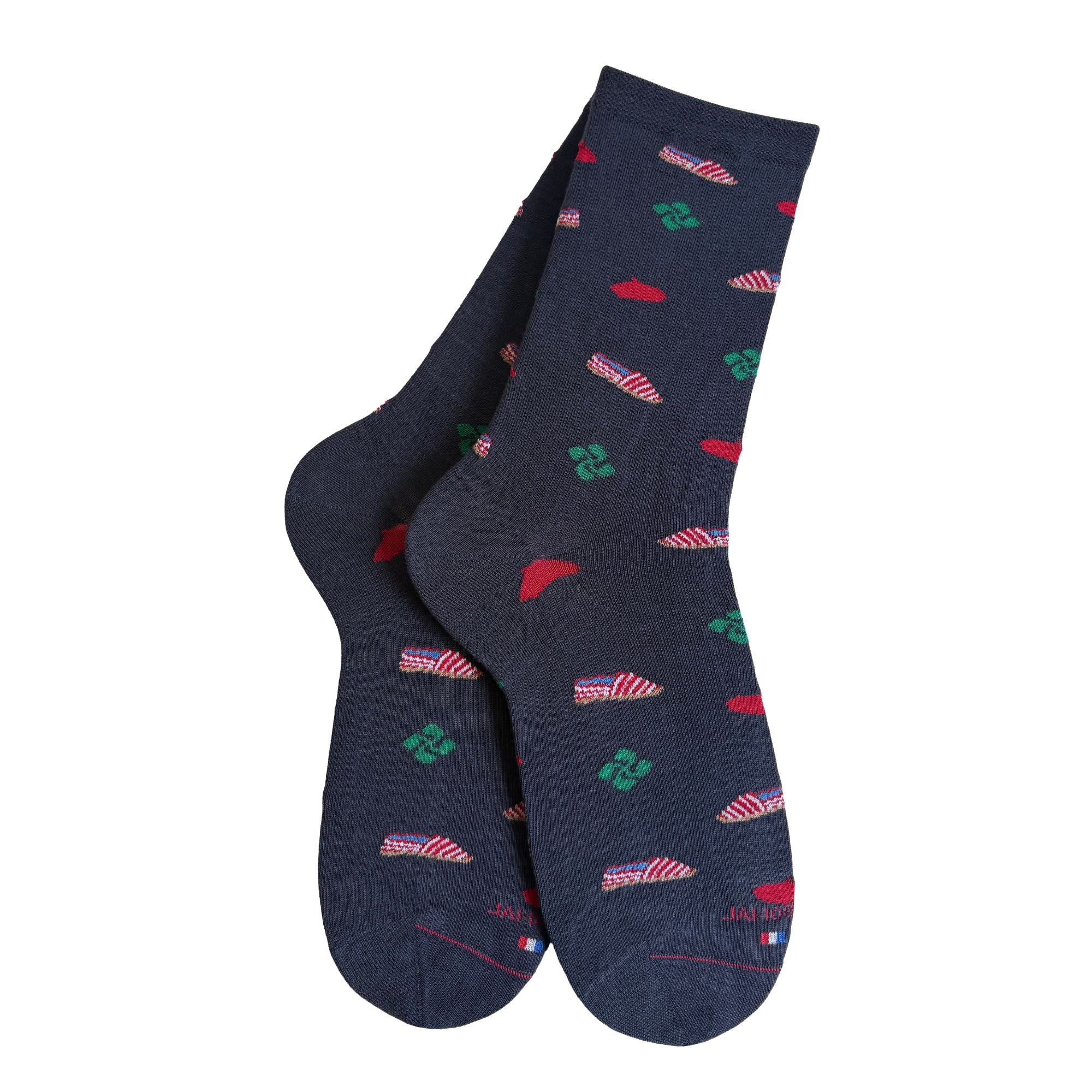 Chaussettes coton marine espadrilles femme