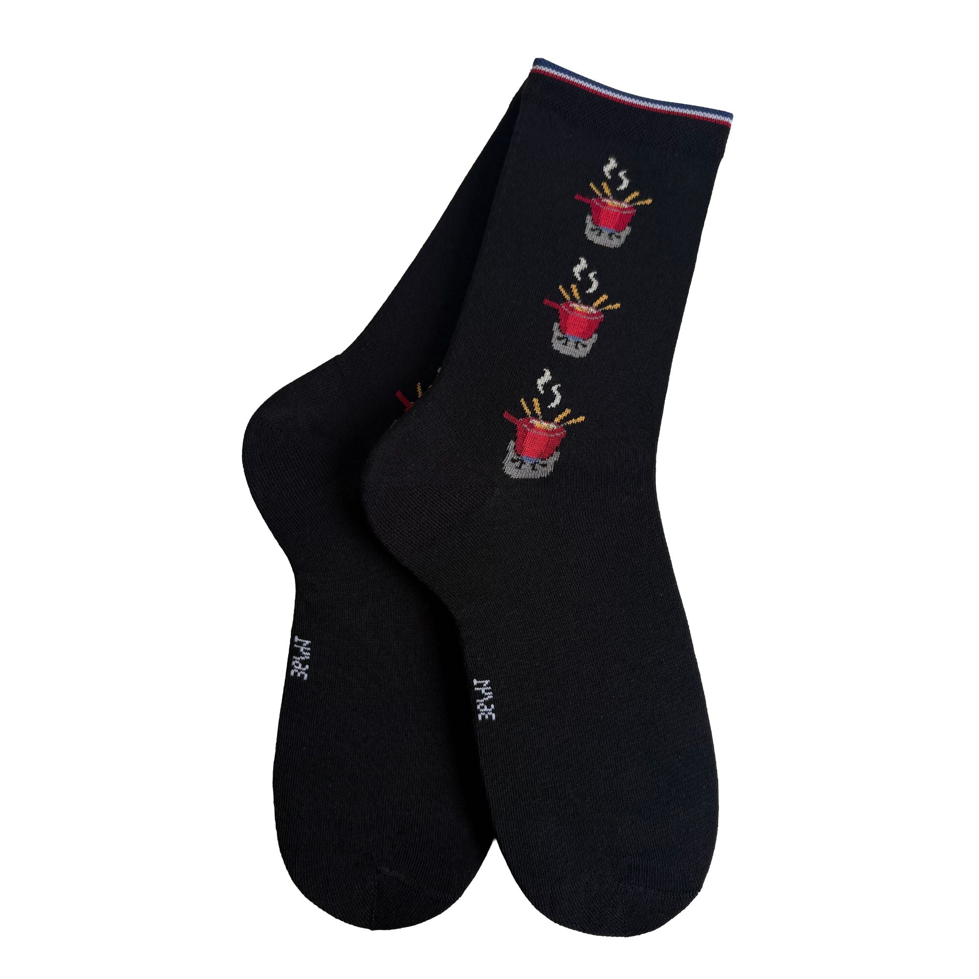 Chaussettes coton noir fondue femme