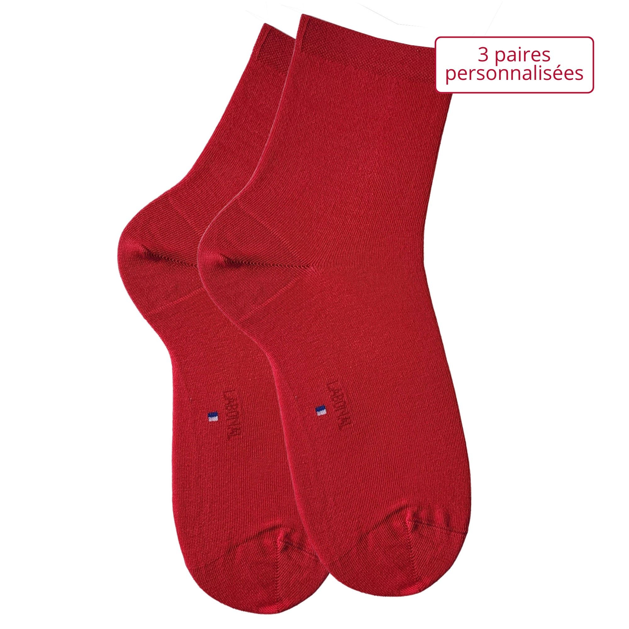 Coffret de Socquettes personnalisées Coton Femme Rouge