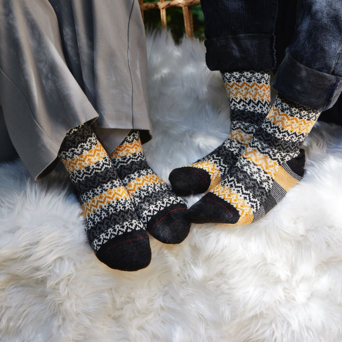 Chaussettes en laine mérinos colorées épaisses Anthracite - Norvégiennes