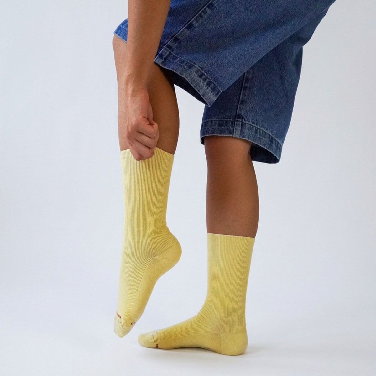Chaussettes Non Comprimantes en coton Jaune - Unies