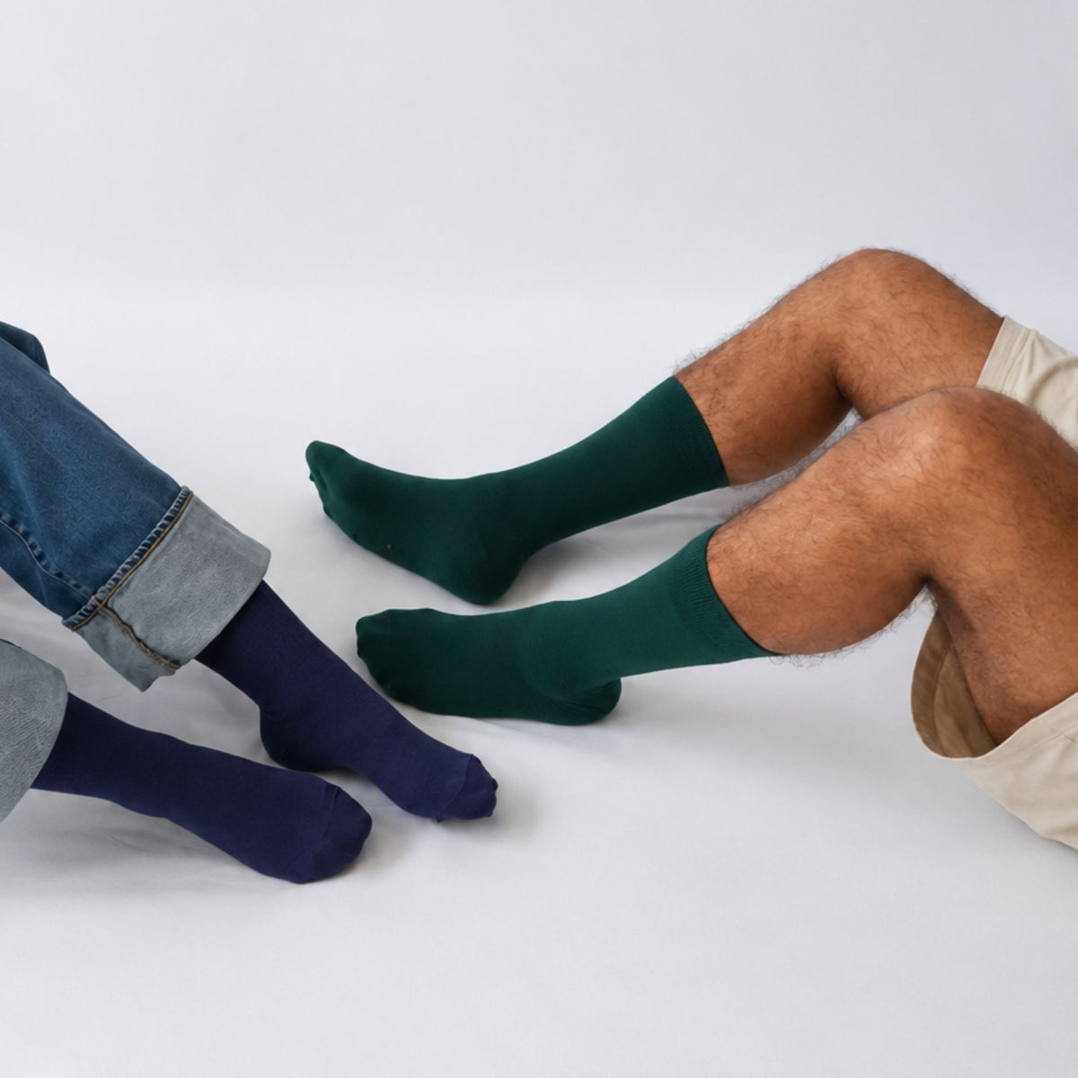 Chaussettes Unies jersey laine mérinos et intérieur coton Vert