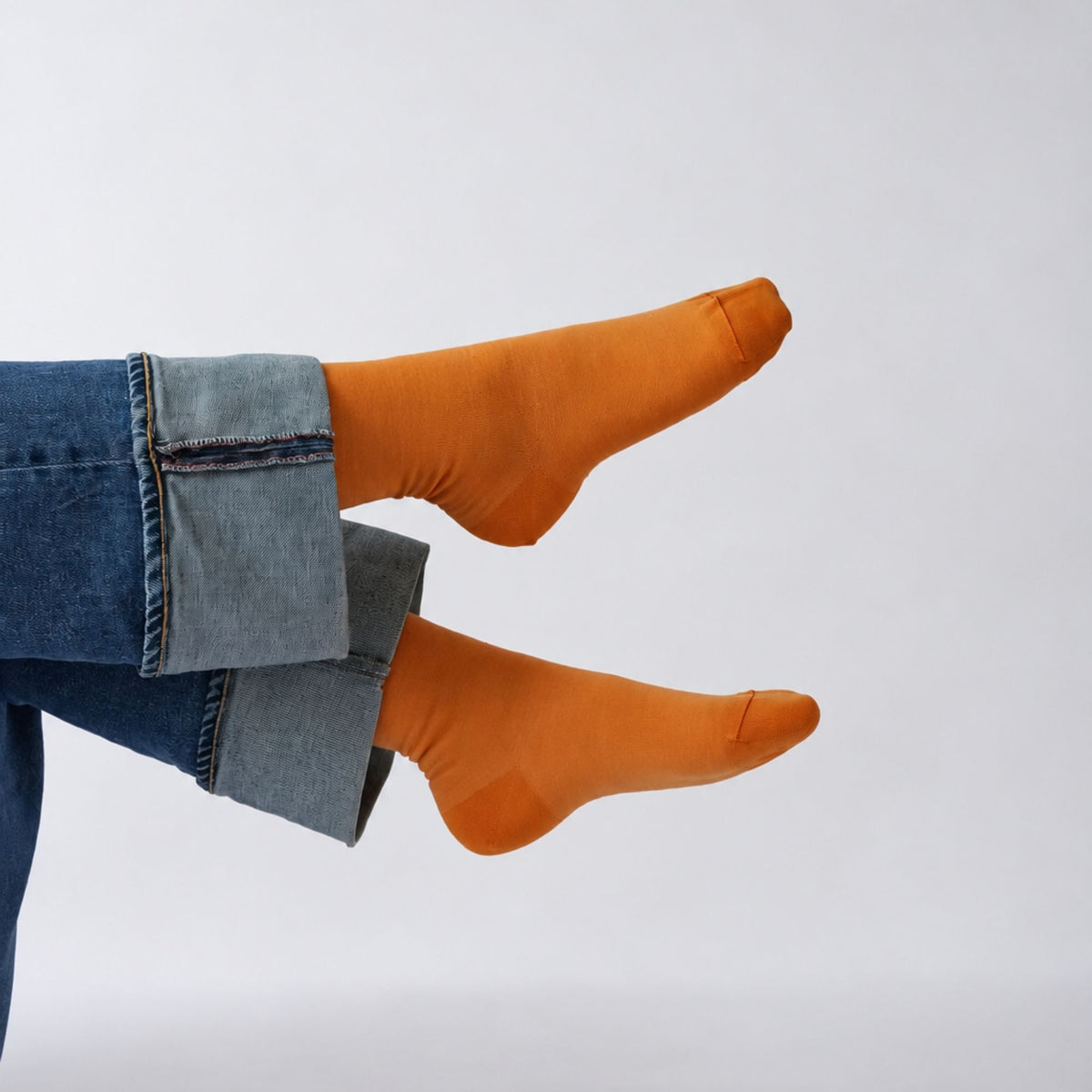 Chaussettes Unies jersey laine mérinos et intérieur coton ocre