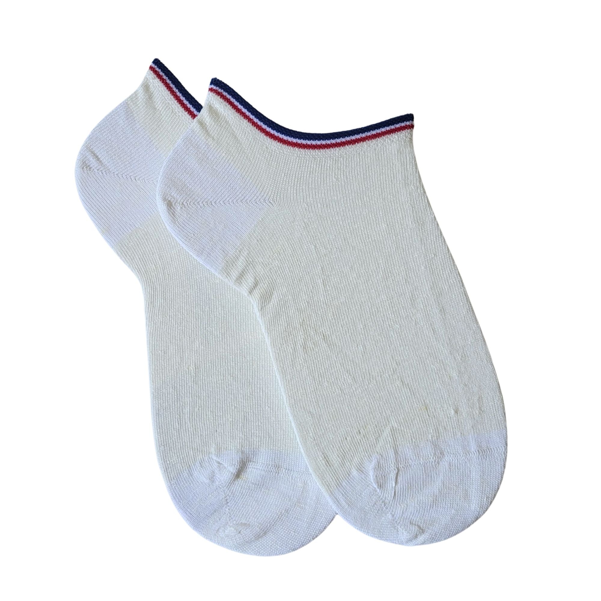 Mini-socquettes en lin blanc femme