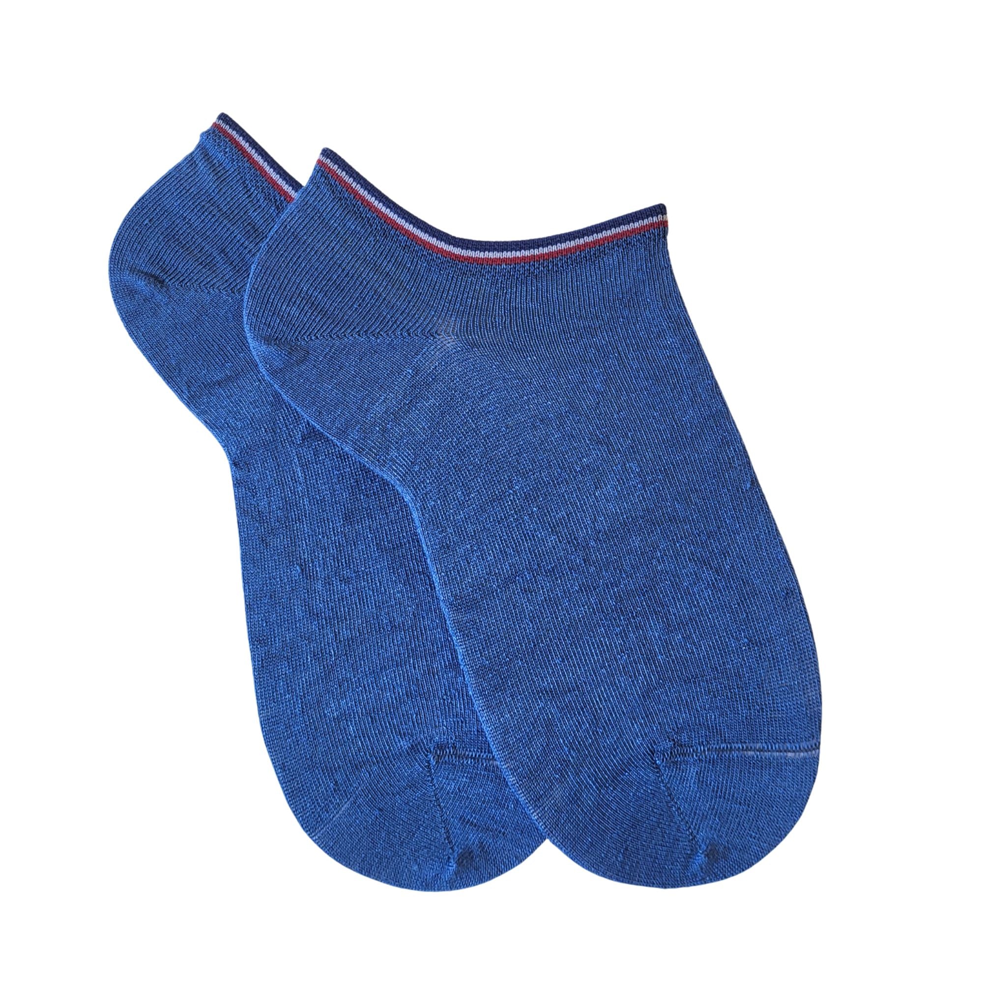 Mini-socquettes en lin bleu femme