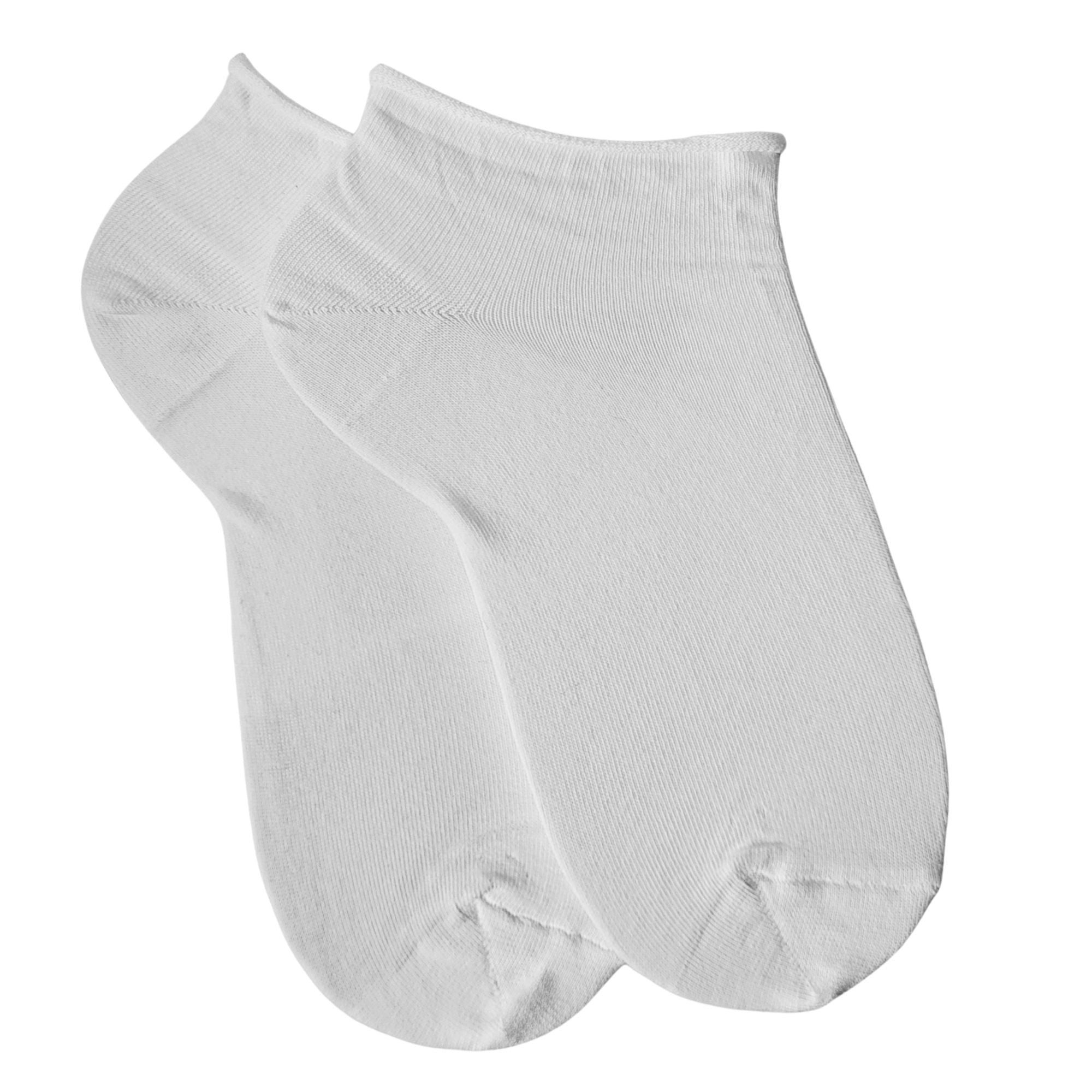 Mini-socquettes blanches unies roulottées