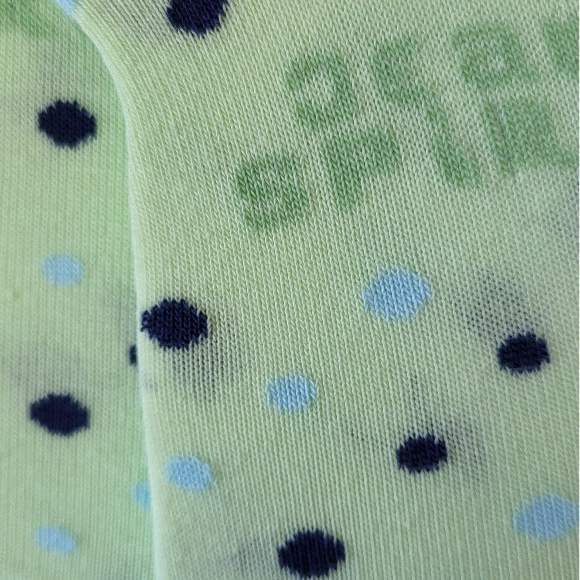 Mini-socquettes vert anis à pois