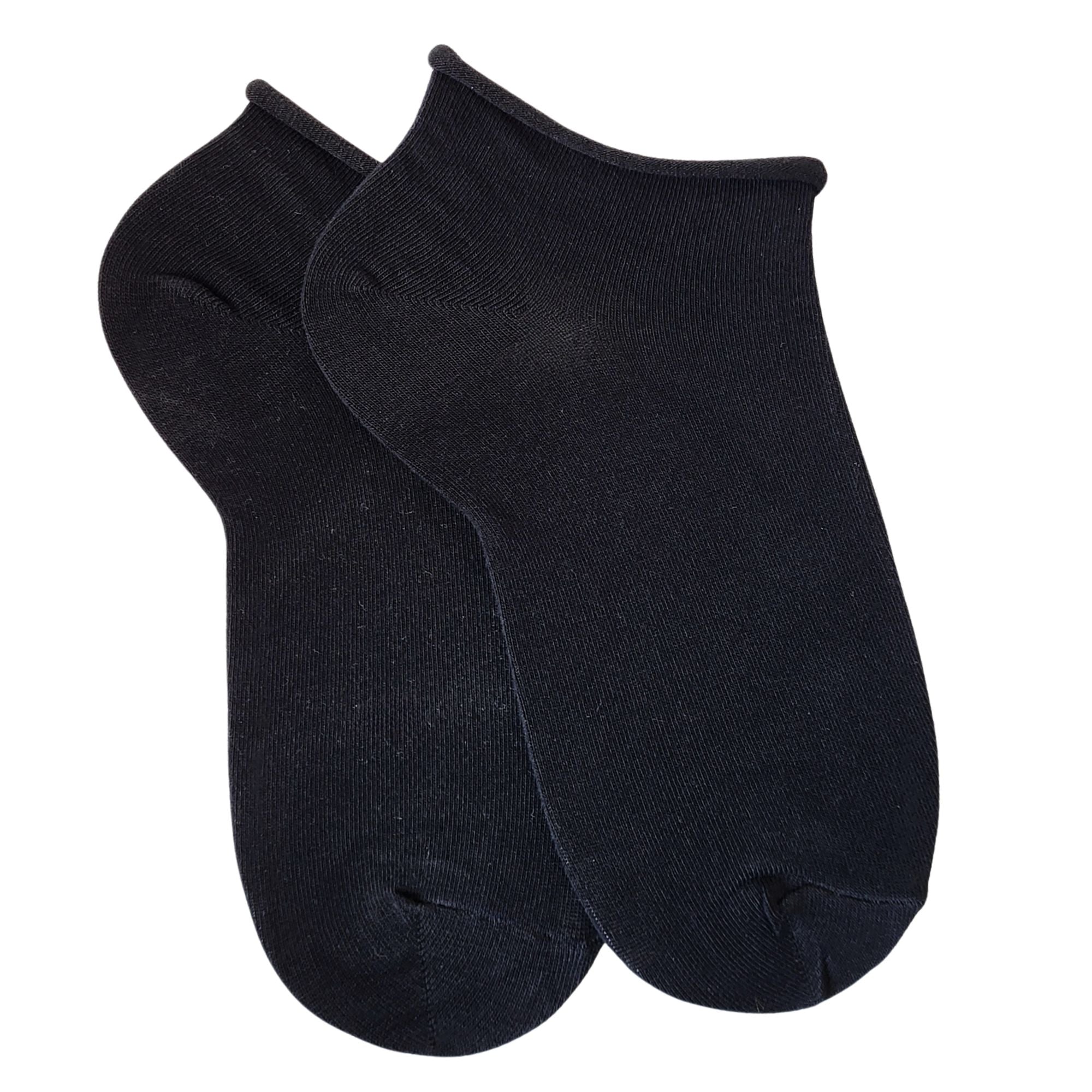 Mini-socquettes noires unies roulottées