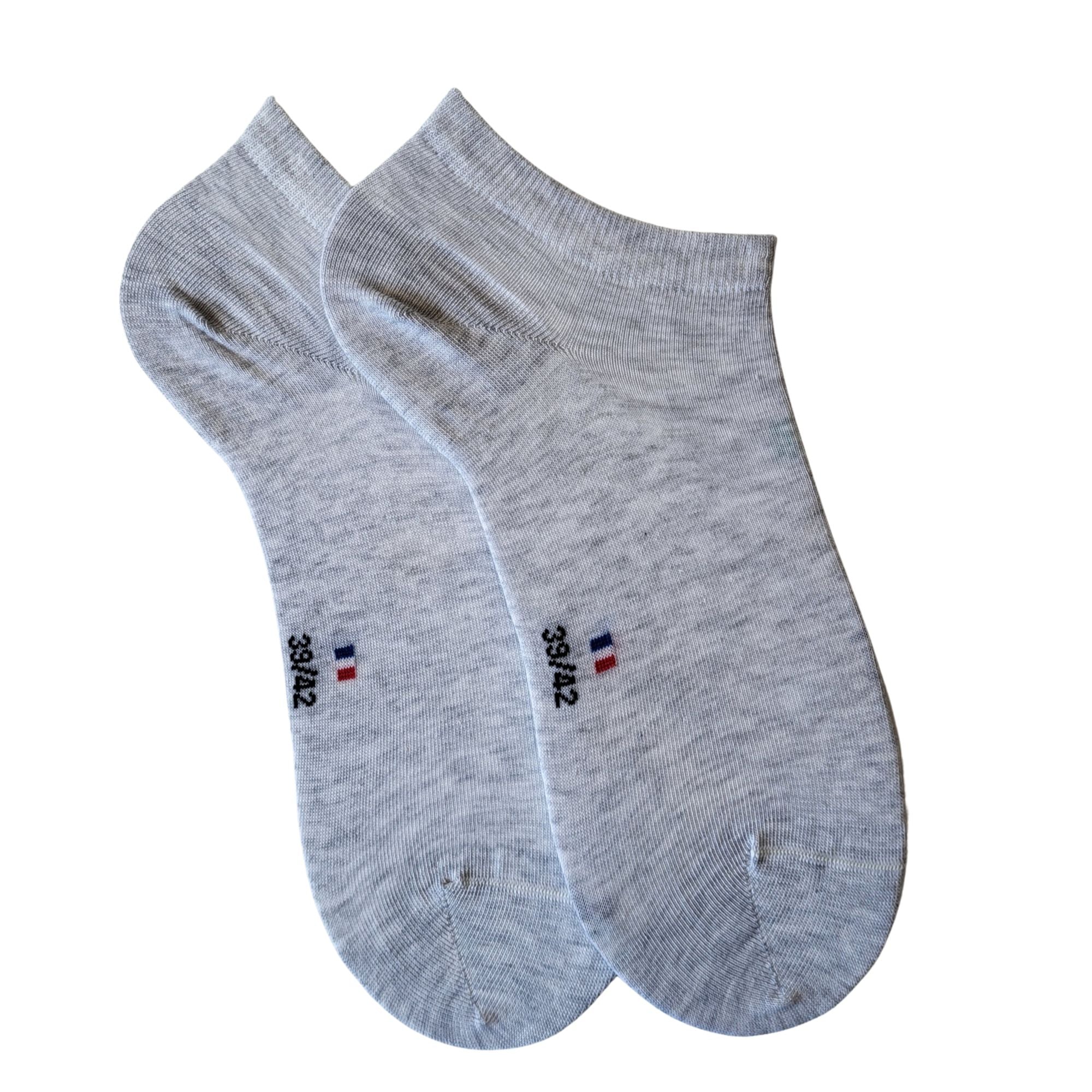 Mini-socquettes gris chiné clair unies