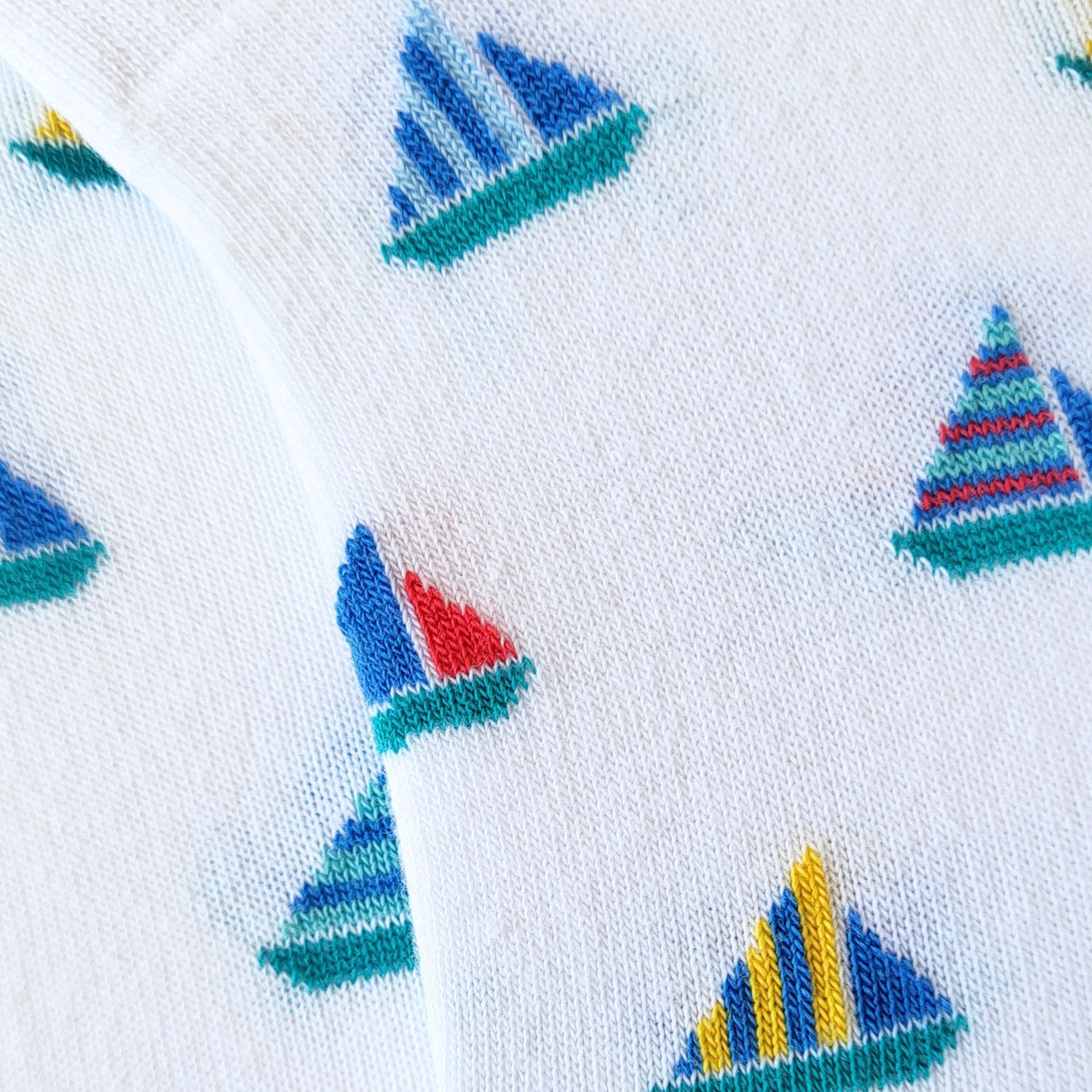 Mini-socquettes blanches motifs bateau