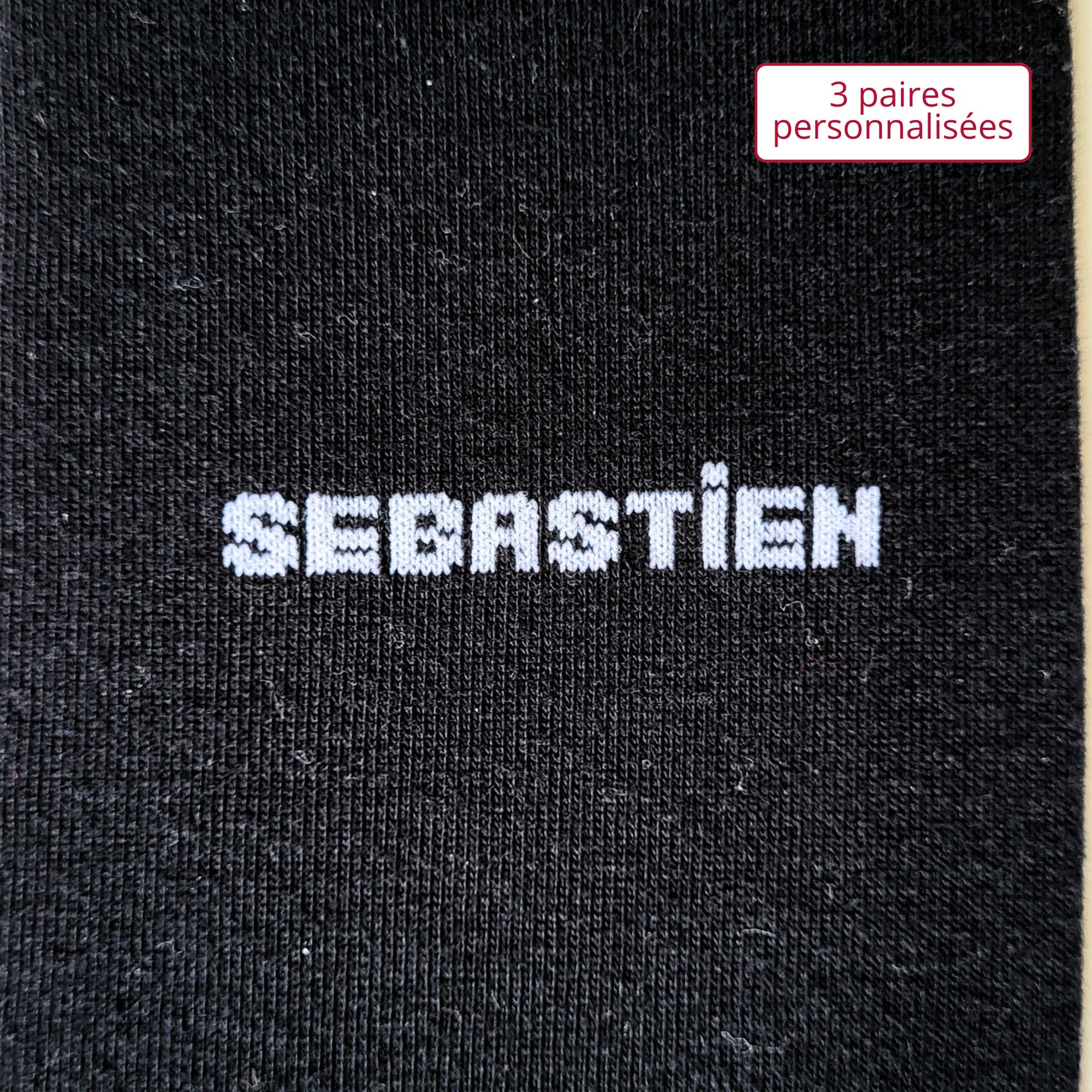 Coffret de Chaussettes personnalisées Coton Homme Noir