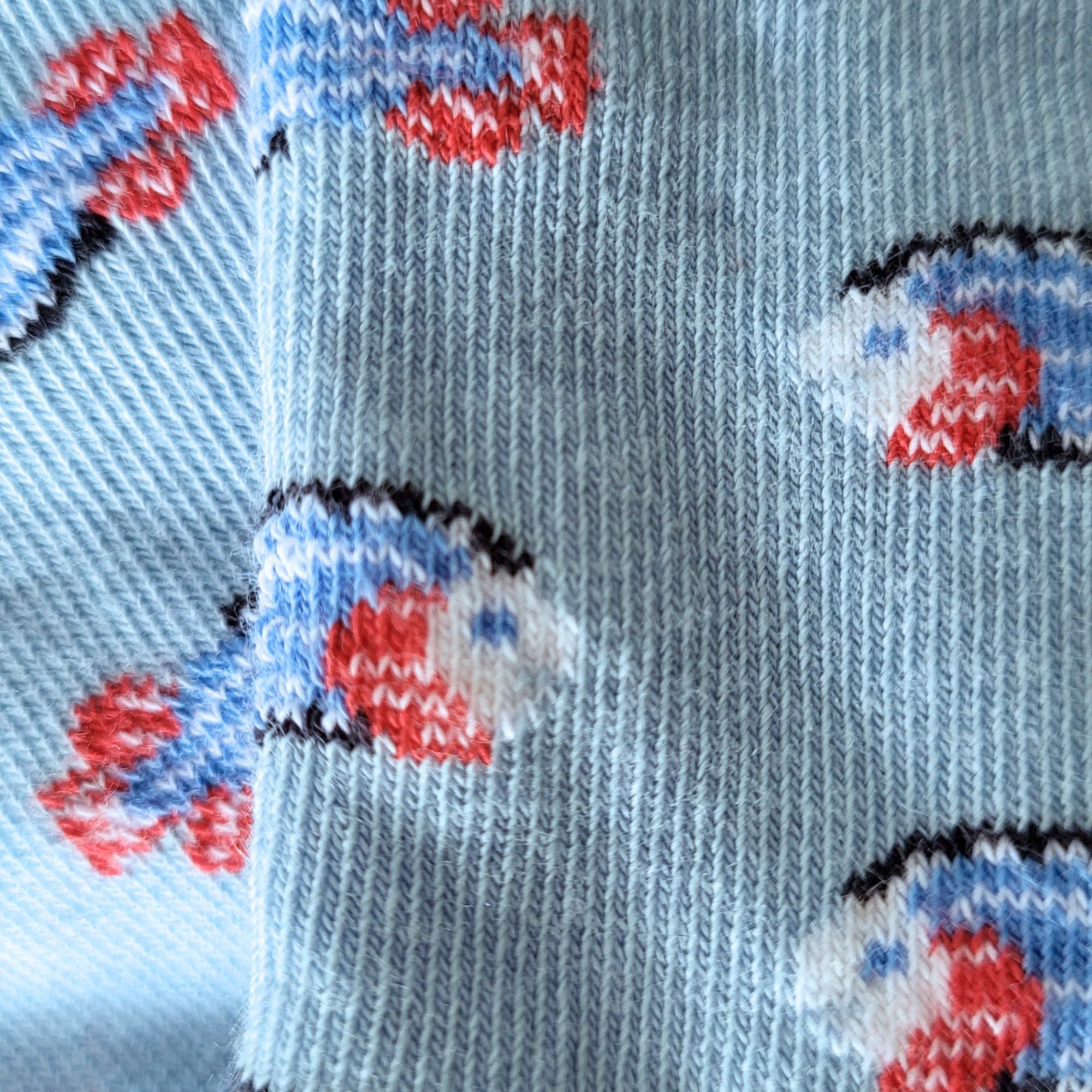 Chaussettes coton bleu ciel poissons enfant