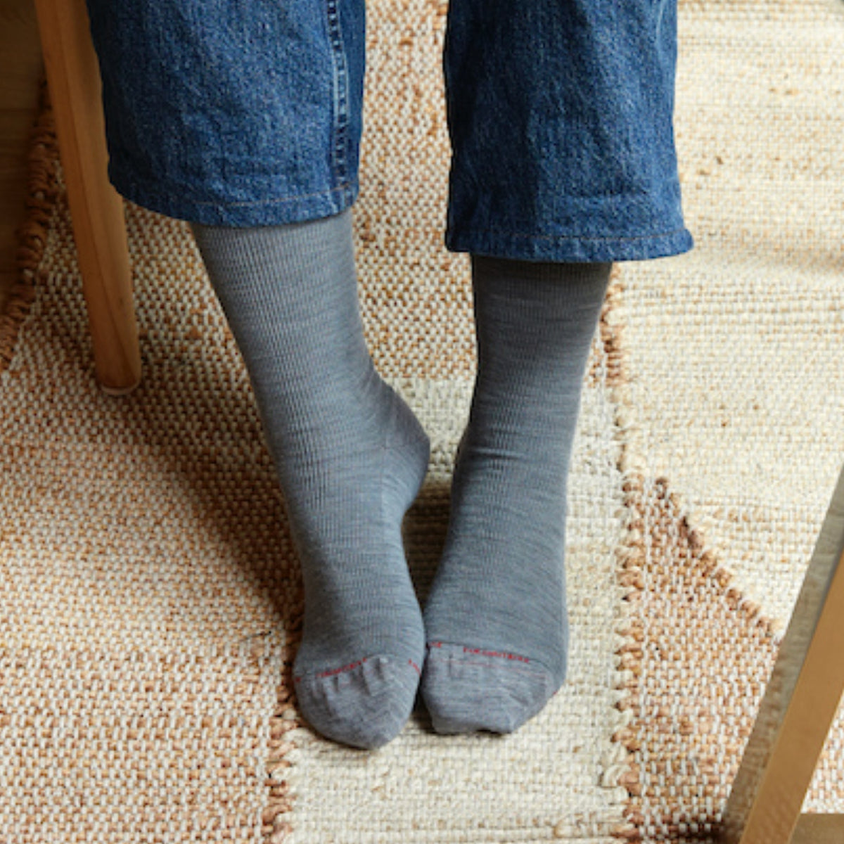 Chaussettes Non Comprimantes en laine mérinos Gris fer - Unies