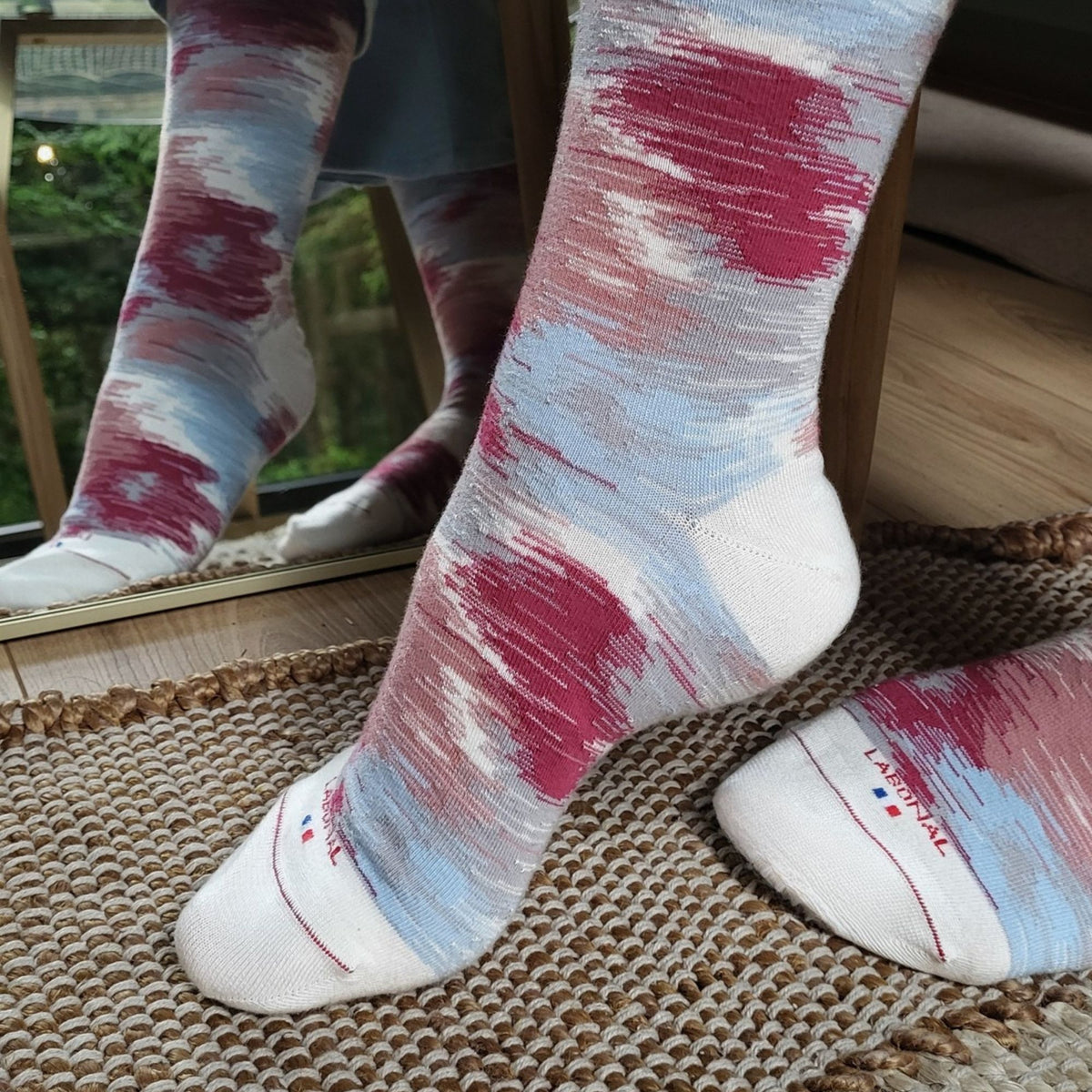 Chaussettes écru motif camouflage