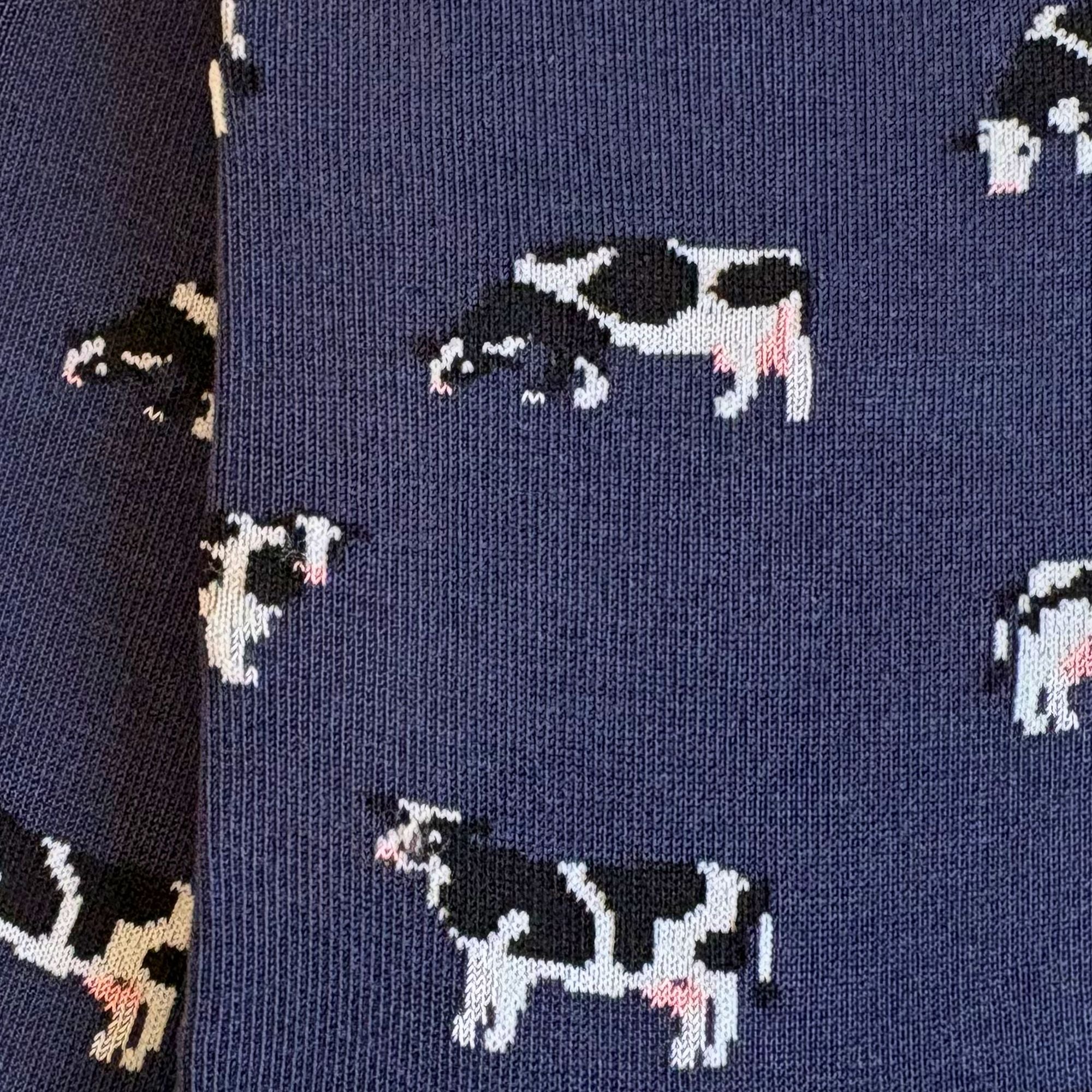 Chaussettes coton marine vaches femme