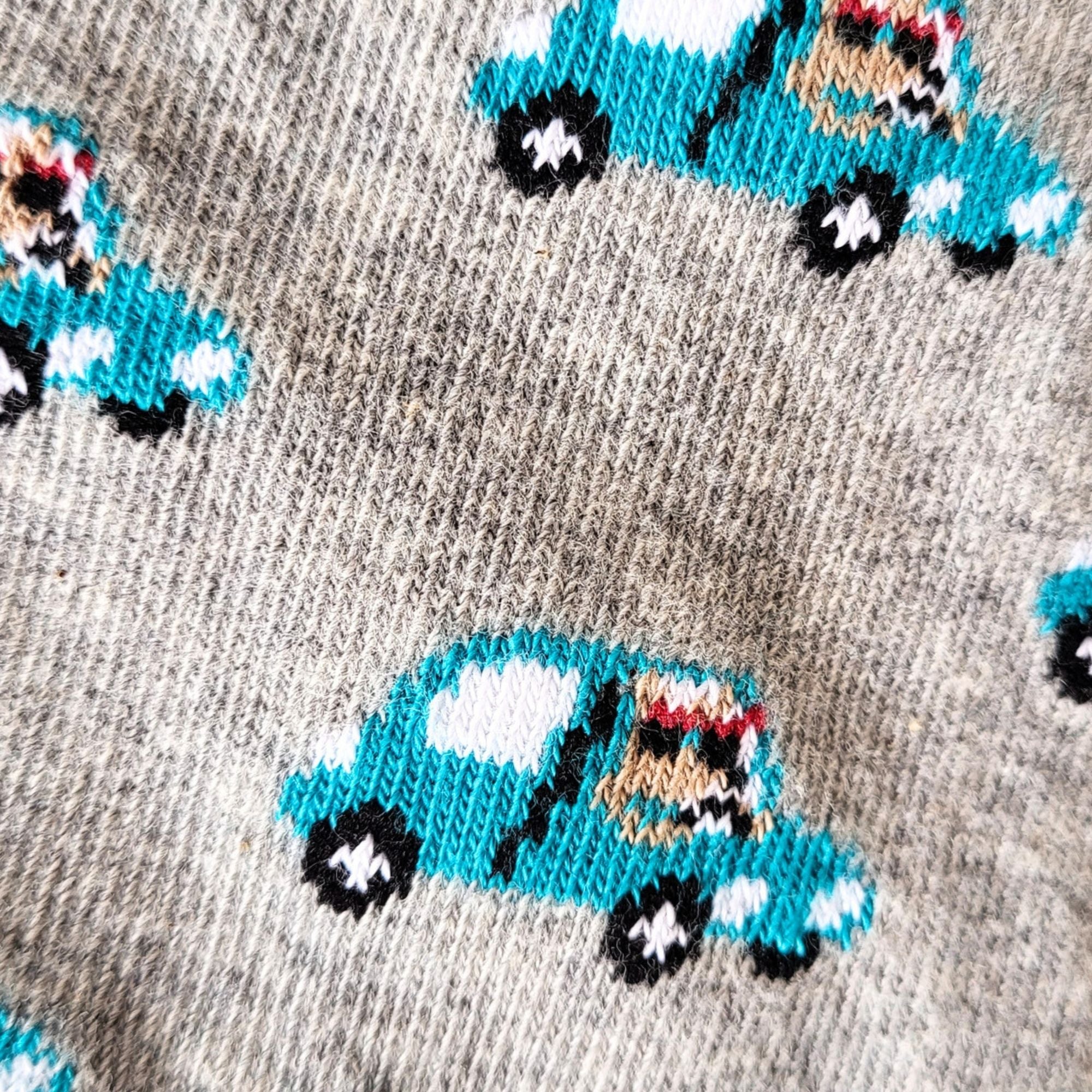 Chaussettes coton gris voitures enfant