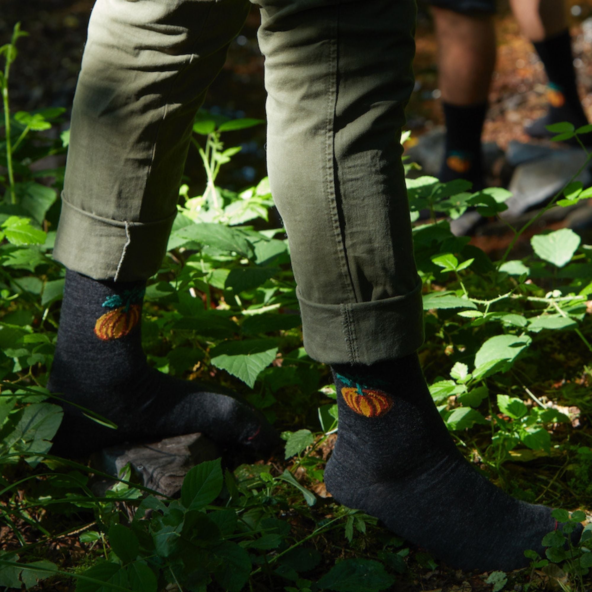 Chaussettes laine gris citrouille