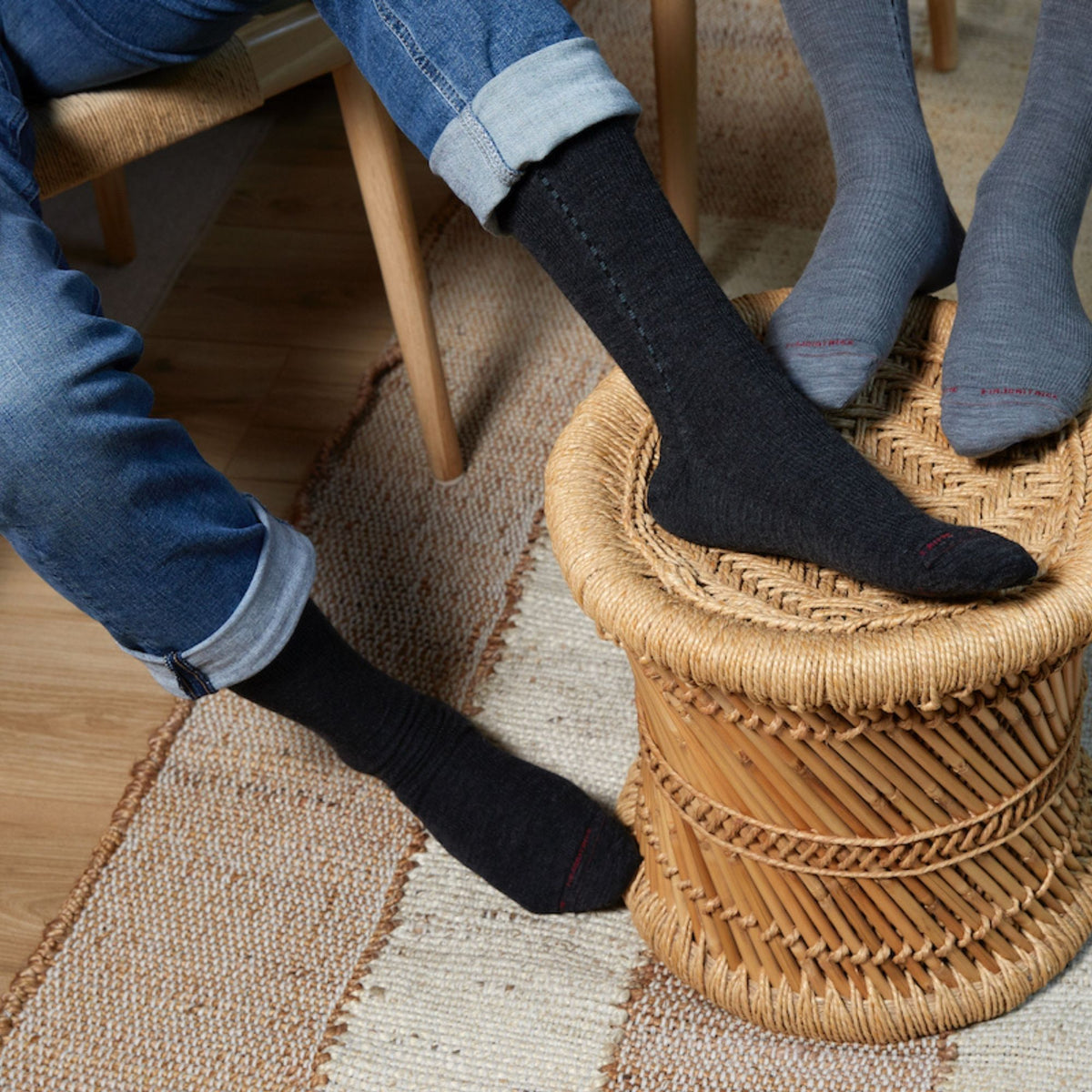 Chaussettes Non Comprimantes en laine mérinos Anthracite - Baguette