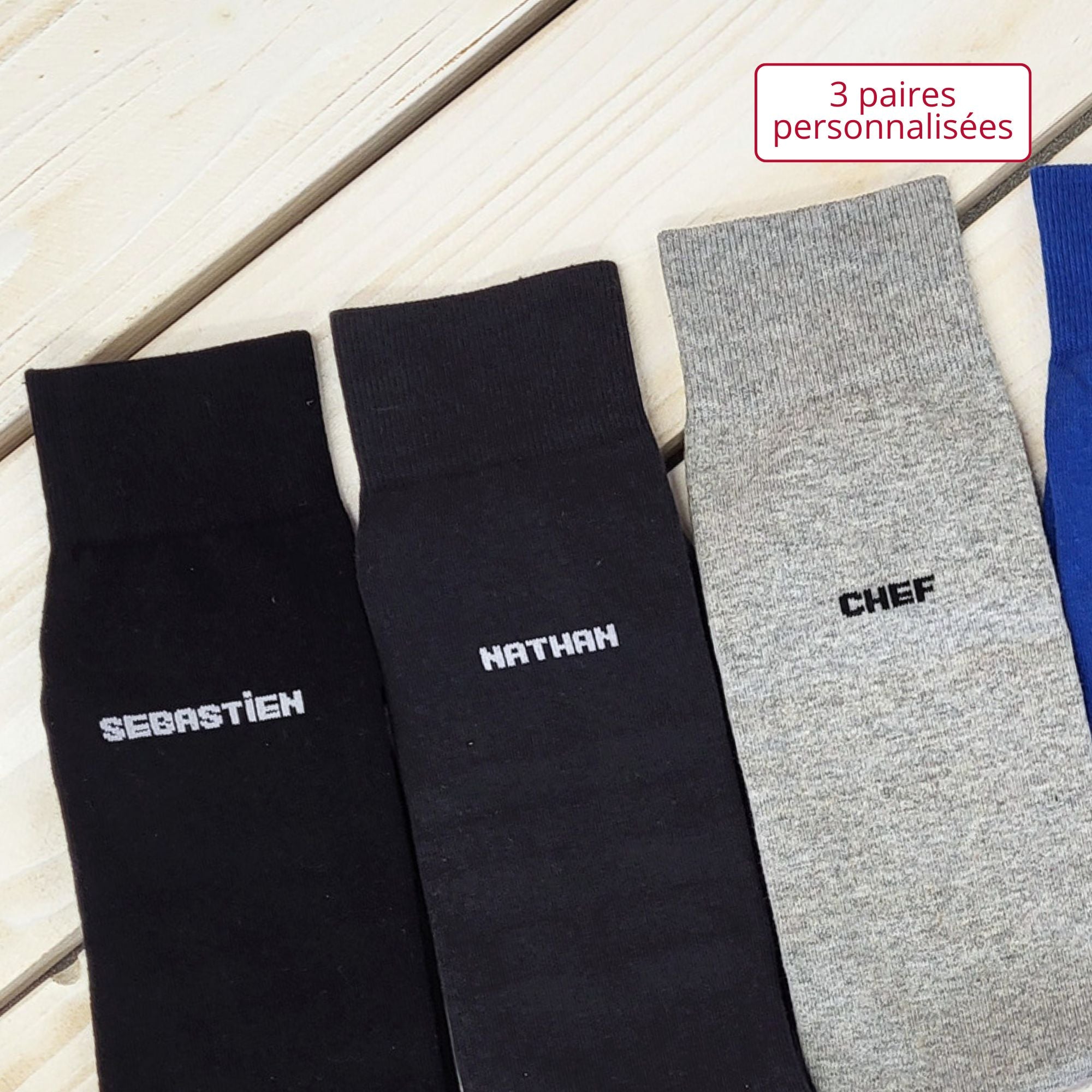 Coffret de Chaussettes personnalisées Coton Homme Anthracite
